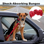 Dog Seat Belt for Car, Adjustable Dog Car Harness Seatbelt for Small Medium Large Dogs, Heavy Duty Travel Safety Restraint with Locking Aluminum Hook & Reflective Nylon Strap, Red