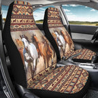 ELEQIN Aztec Horse Car Seat Covers Two Front Only for Car, Automotive Interior Covers, Airbag Compatible, Quick Setup Universal Fit Seat Covers for Car, Truck, SUV