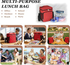 TuErcao Insulated Cooler Bag 6/24 Can Collapsible Leakproof Soft Sided Cooler for Car, Portable Foldable Small Ice Chest for Beach Camping Picnic Travel, 5/15qt Lunch Box for Men Work
