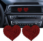 Car Diffuser, Car Air Fresheners Vent Clips, Rhinestone Heart Shaped Crystal Car Air Freshener Vent Clips, Bling Air Vent Clips Bling Inter Decor Accessories Fit for Cars, Trucks (Red)