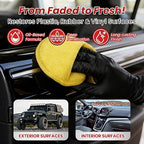 Plastic Restorer for Cars, Black Trim Restorer for Faded Plastic, Vinyl & Rubber, Long-Lasting UV Protection, Restores Deep Black Shine, Car Exterior & Bumper Trim Restorer, 3.38 fl oz
