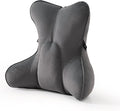 Lumbar Support Pillow (Pat. Pend) for Office Chair, Couch, Recliner & Car Seat, Ergonomic Back Support for Lower Back Comfort, with Adjustable Strap to Stay in Place, Steel Gray