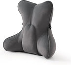Lumbar Support Pillow (Pat. Pend) for Office Chair, Couch, Recliner & Car Seat, Ergonomic Back Support for Lower Back Comfort, with Adjustable Strap to Stay in Place, Steel Gray