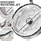 30'' Pressure Washer Surface Cleaner with 4 Wheels - Stainless Steel Surface Cleaner for Pressure Washer Attachment for Concrete, Driveway, Patio, Sidewalk, Deck and Driveways