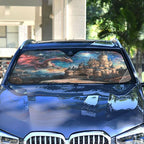 xigua Dream Castle Dragon Car Windshield Sunshade Foldable Front Window Sun Visor Protector for Car,SUV,Truck - Keep Vehicle Cool,55 x 27.6 Inch