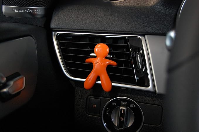 Cesare Car Air Freshener Energy Fragrance Orange Long Lasting 45 Days Air Vent Clip Uses Alcohol-Free Fragrance Oil Non-Toxic EVA Material