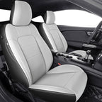 Customized Fit Ford Mustang Coupe Hardtop 2015-2026 Waterproof Leather Car Seat Cover 10PCS (M-Gray&Black)