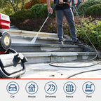 YAMATIC Upgraded Flexible Pressure Washer Hose 25FT 1/4", 3200 PSI Non-Kink Replacement with M22-14mm & 3/8" Quick Connect Adapters, Extension for Gas Power Washer Troy-Bilt Ryobi Honda Craftsman