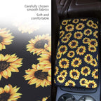 Dreaweet Brown Cow Print Auto Center Console Pad, Breathable Car Armrest Seat Box Cover Protector Universal Fit Cushion for Most Cars