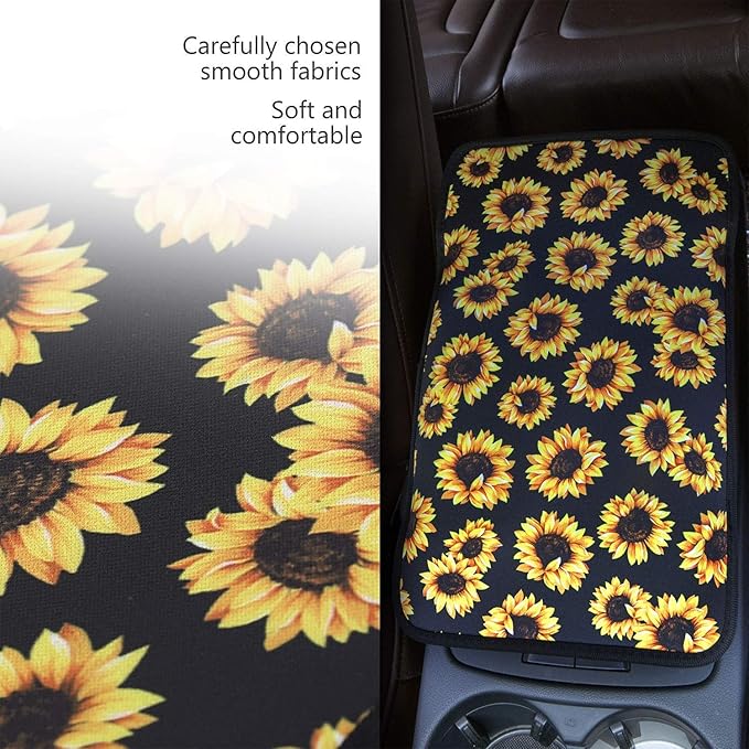Dreaweet Blue Marble Print Armrest Cover for Car Truck,Soft Comfortable Car Center Armrest Cover Universal Center Console Cover Replacement