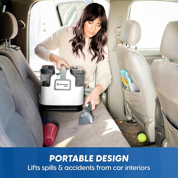 Vacmaster 400 Series Portable Carpet & Upholstery Spot Cleaner Machine, 15Kpa Power Suction with Versatile Tools for Pets, Area Rugs and Couches – SCB302 0101