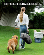 33" L x 25" W x 25" H Collapsible Travel Dog Crate, Portable Soft Dog Kennel for Medium Large Dogs up to 60 lbs, 4-Door Foldable Travel Crate with Durable Mesh & Storage Bag, Grey