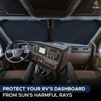 EcoNour RV Windshield Sunshade | Reflective RV Windshield Cover for UV Rays & Heat Protection, Keeps Your RV Motorhome Cool | Shades for RV Fits RVs, Trucks, Motorhomes, Buses | XXXXX-Large 102"x51"
