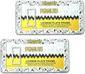 Snoopy Expression License Plate Frame 2 Pack Bundle with Little Tree Air Freshener – Plasticolor Peanuts Snoopy Design, Universal Fit Standard Car Plate Frames, Plastic
