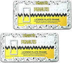 Snoopy Expression License Plate Frame 2 Pack Bundle with Little Tree Air Freshener – Plasticolor Peanuts Snoopy Design, Universal Fit Standard Car Plate Frames, Plastic