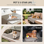 gogobunny 3X Stronger Waterproof Pet Blanket, Scratch Proof Furniture Protector for Dogs Cats, Reversible Cover 30x70 Inch, Dark Stone