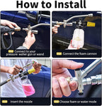 FENG PAI Pressure Washer Foam Cannon Gun Kit with Dual Connector Accessory, Car Wash Foam Gun for Car Washing and Cleaning, 1/4" Quick Connect with 7pcs Nozzles, Dual Adjustable Snow Foam Lance