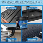 Waterproof Sealant Black Waterproof Coating 1 Gallon Leak Repair Coating for Flat, Metal, Roofs, Foundations, Gutters, Indoor & Outdoor Walls, Bathroom, Kitchen, Garden Leak Liquid Sealant