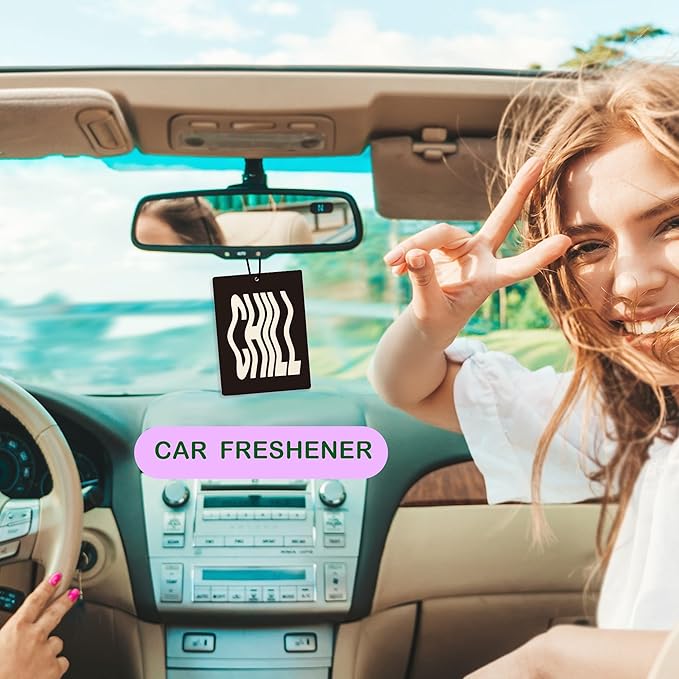 Trendy Retro Air Freshener for Car, Funky Y2K Drink Ticket Lucky 7 Ball Chill Air Freshener Hanging 3 Pcs for Cars Closet Drawer or Books, Vintage Cute Car Accessories Mirror Decor for Women Men