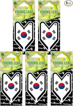 Treefrog Young Leaf Fresh Honeydew Melon scent 5-Pack, South Korea Flag Car Hanging Air Freshener