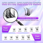 Lash Extension Kit DIY Lash Clusters Kit Eyelash Extensions Individual Lashes Extensions with (BondSeal,Tweezers,Remover168Pcs,MagicForest,8-16)