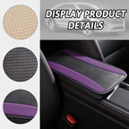 Stylish Car Center Console Cover,PU Leather Car Armrest Cover Prevent Scratches on Center Console,Universal Car Armrest Cushion Car Accessories Interior for Car SUV Truck (Purple)