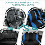 Skechers Car Seat Covers,Leather Seat Covers with GOGA Mat Technology,Waterproof Car Seat Covers Front Seats,Airbag Compatible,Comfort Universal Fit for Most Cars,Vans,Trucks,SUVs,Blue