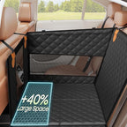 Dog Car Seat for Large Medium Dogs, Back Seat Extender for Pets with Hard Bottom, Strong Support Waterproof Dog Seat Cover with 3 Mesh Windows for Cars, Trucks and SUVs