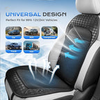 Coverado Cooling Car Seat Cushion, 12V-24V Ventilated Seat Pad with 8 Turbo Fans, 3-Speed Adjustable Dual Blowing & Suction Cooling Cushion, Universal Fit for Car SUV Truck Van All Vehicles, Black