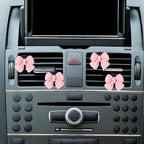 6 Pcs Pink Bow Car Air Vent Clips, Cute Air Freshener Clips for Car Interior Decoration Accessories