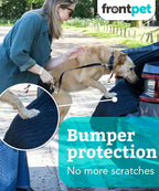 Frontpet Cargo Cover for Dogs, Water Resistant Pet Cargo Liner Dog Seat Cover Mat for SUVs Sedans Vans with Bumper Flap Protector, Non-Slip, Backseat Cover, Trunk Liner Universal Fit (Large/Black)