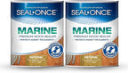 SEAL-ONCE Marine Ready Mix - 2 Gallon Penetrating Wood Sealer Waterproofer & Stain (Natural). Water-Based, Ultra-Low VOC Formula for high-Moisture Areas to Protect Wood Docks, Decks & Piers.