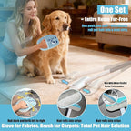 Magic pet Hair Remover Set for Dogs & Cats, Includes 4-in-1 Extended Handle Hair Brush, Hair Glove & Free Metal Storage Hook, Works Great on couches, Carpets, Furniture, car Seats and Hard Surfaces.