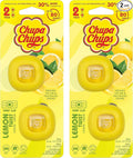 Chupa Chups Car Air Freshener, Lemon Twist - Long Lasting Car Fresheners with Fun Scents, Colorful and Vibrant Air Freshener for Car, Unique Car Freshener Perfume Deodorizer- 2-Pack (4pcs Total)