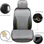 Breathable Car Seat Cover,Luxury Front Seat Cover,Durable and Non Slip,Polyester Silk Material, Universal Car Seat Cushion,Suitable for All Seasons,Airbag Compatible (Gray-2PCS)