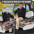 Biyejit Golf Cart Seat Covers with 4 Pockets Golf Cart Seat Towel Blanket Fits 2-Seat Golf Carts, Golf Cart Accessories