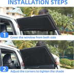 Car Window Shades, 2 Pack Side Car Window Sun Shades for Camping, UV Protection Breathable Mesh Baby Window Covers, Window Screen for Car, Truck, SUV, Protect Privacy for Kids, Family (39.8"x18.9")