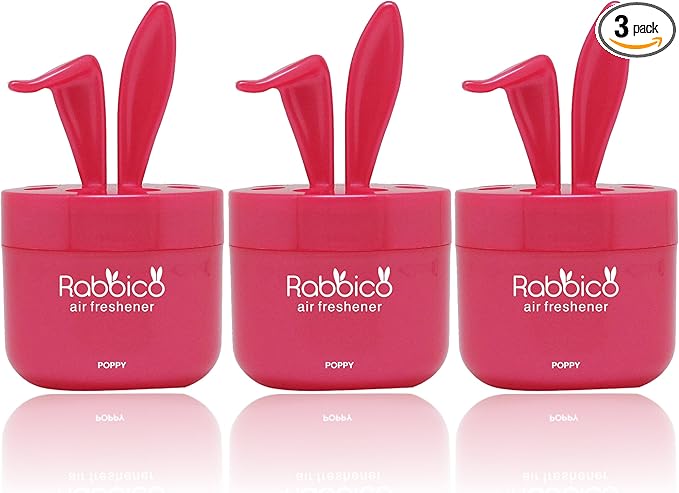 RABBICO SWEET 3 Packs, Rabbit lovely ears shape for Car, Home, Office Air Freshener Angel Snow Scent - Luxurious floral fruity blend complemented by amber and vanilla scent