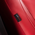 Flying Banner car seat Covers Protects Water Proof Faux Leather Carbon Fiber Fronts Rear Bench Covers (Red Red, Full Set - 8PCS)