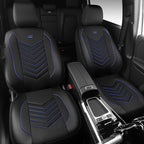 CAR PASS 3D Foam Mesh Leather Car Seat Covers Front Seats, Breathable Front Seat Cover for Cars, Comfortable Universal Fit for SUV Truck Sedan Automotive Anti-Slip Airbag Compatible, Black and Blue
