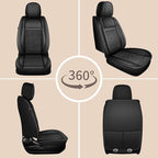 TTX LIGHTING for Chevy Tahoe 2011-2026 Car Seat Covers, Breathable Ice Silk & Leather Seat Protector, Cool & Anti-Sweat for Long Driving, Airbag Compatible, 2 Front Seats (Black)