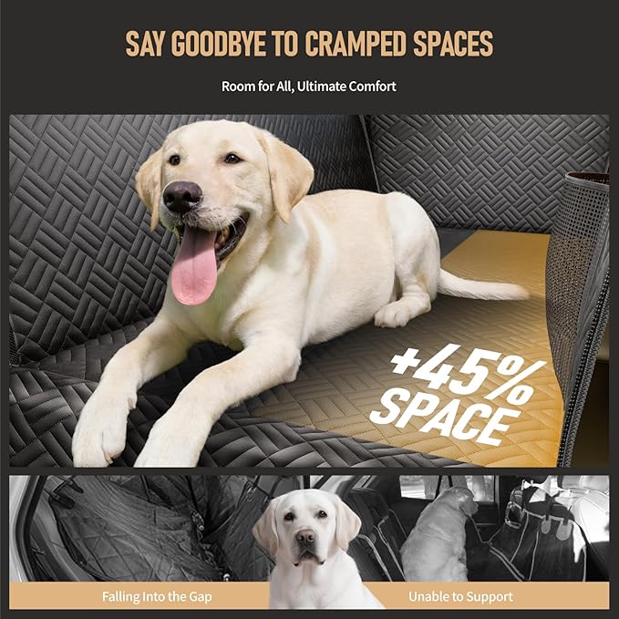PROZAR Dog Car Seat Cover for Pets, Waterproof Hard Bottom Back Dog Hammock, Anti-Scratch Nonslip Back Seat Covers for Cars/SUVs/Mid-Size Truck