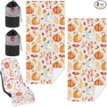 2 Pack Car Seat Towel Covers with Storage Bag 63 x 32 Inch Athletic Running Towel Seat Sweat Washable Non Slip Cover Gift for Car Outdoor Sport Activities (Pumpkin Pine Cones)