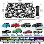 CHILL·TEK Funny Animal Car Windshield Sun Shade Umbrella, Funny Skulls Car Sun Shade Umbrella, Block UV Rays Heat Foldable Windshield Umbrella Sun Visor Protector - Keep Vehicle Cool for Cars SUV