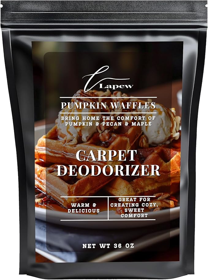 Lapew Pumpkin Waffles Carpet Deodorizer Powder - Pet Safe Freshener for Vacuuming | Scented Odor Eliminator for Home | 36 oz