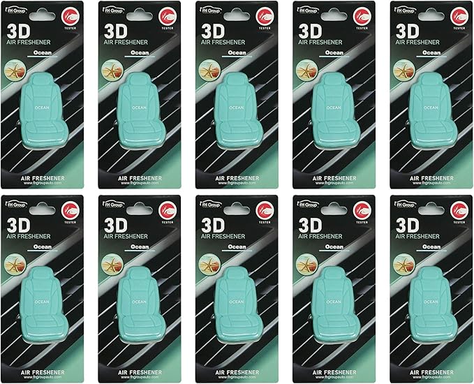 FH Group Air Freshener Vent Clips, Mini Car Seat Covers Design, (Ocean Scent)