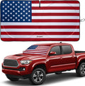 Windshield Sun Shade - American Flag Design, High-Resolution Sun Visor for Car, Truck, SUV with Mirror Cut-Out for Interior Sun Protection, Foldable Car Sun Shade (Original, Small)