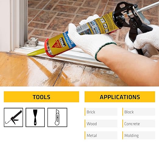 SIKA Sikaflex Construction Sealant, Tan 10.1 fl. oz, Polyurethane for Vertical & Overhead Joints, Ideal for Windows & Doors, Paintable & Stainable