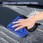 Wontolf 62'' Car Wash Brush Kit with Long Handle, Microfiber Car Wash Mop Mitt, Car Cleaning Detailing Kit, Exterior Interior Car Cleaning Supplies for Cars RV Truck Boat