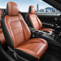 for Ford Mustang Convertible Seat Cover 2015 2016 2017 2018 2019 2020 2021 2022 2023 2024 2025 2026 Custom Fit Seat Cover Full Set (Convertible-Brown+Black)